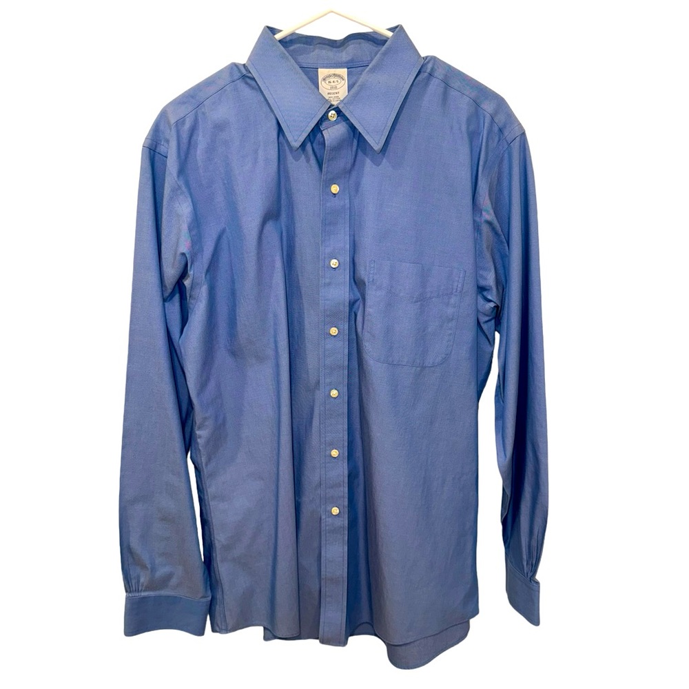 Men’s Brooks Brothers Blue Long Sleeve Button Down Oxford Dress Shirt. Size 16.